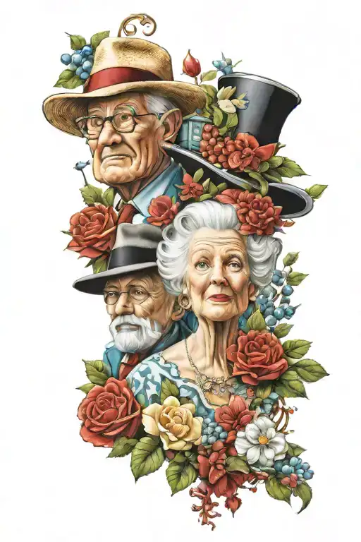 grandparents Brittany holiday souvenir tattoo design idea