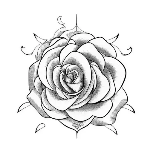 rosa con amor tattoo design idea
