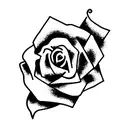 rosa con amor tattoo design idea