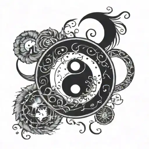 friendship tattoos inspired. Yin and yang symbol, add moon to the design, and put leo and gemini signs tattoo design idea