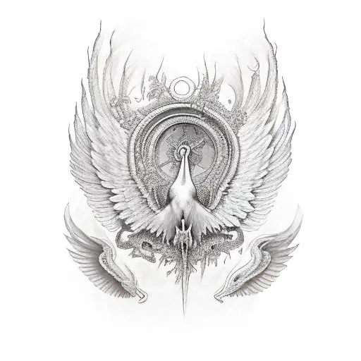 seraphim with wings tattoo design idea