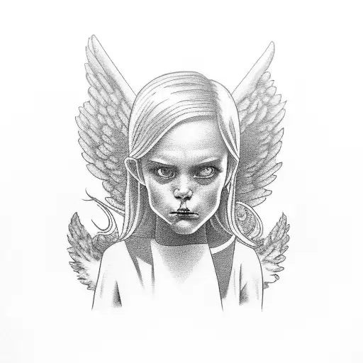 Name Rip smokes with angel tattoo design idea