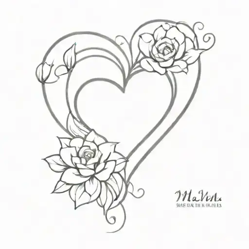mom heart shape tattoo design idea