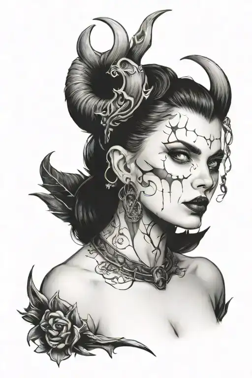 Lilith Diablo 4 tattoo design idea