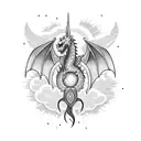 A dragon made of clouds and sun rays tattoo design idea