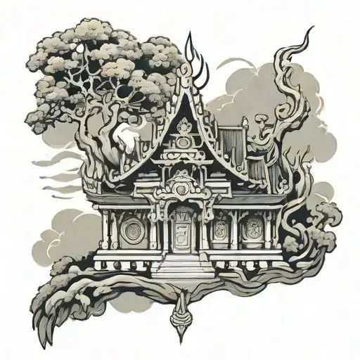 Thai temple tattoo design idea