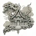 Thai temple tattoo design idea
