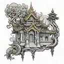 Thai temple tattoo design idea