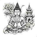 Thai temple tattoo design idea