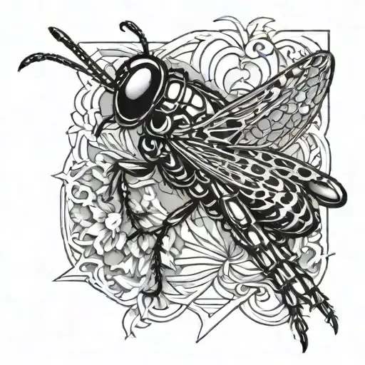cricket, locust tattoo design idea