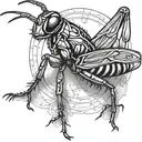 cricket, locust tattoo design idea