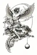 Sysiphus and Icarus myths tattoo design idea