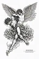 Sysiphus and Icarus myths tattoo design idea