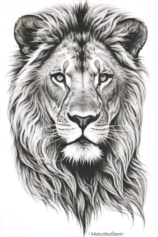 Lion with little name “Leo” tattoo design idea
