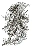 Ronin samurai warrior, Japanese dragon, Japanese setting tattoo design idea