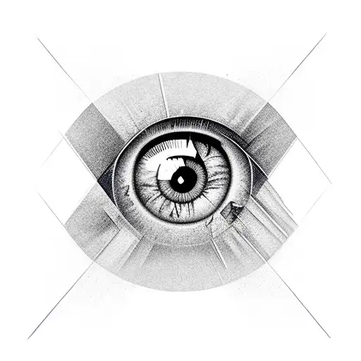 eye inside triangle tattoo design idea