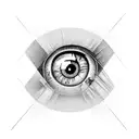 eye inside triangle tattoo design idea