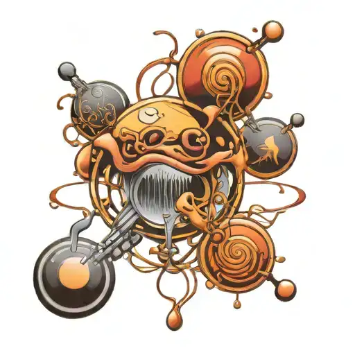 caption serotonin molecul music tattoo design idea