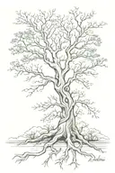 darwin tree of life with an african fever tree growing out of one of the branches tattoo design idea