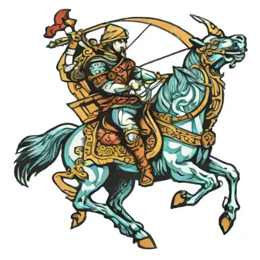 sagittarius archer riding tattoo design idea