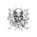 text trust no one tattoo design idea
