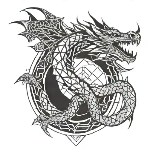 Dragon Ouroboros tattoo design idea