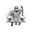 skateboard memorial tattoo design idea