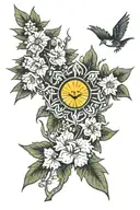 sunbeam in forest tattoo design idea