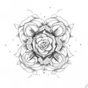 light bulb with six flowers tattoo design idea