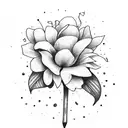 light bulb with six flowers tattoo design idea