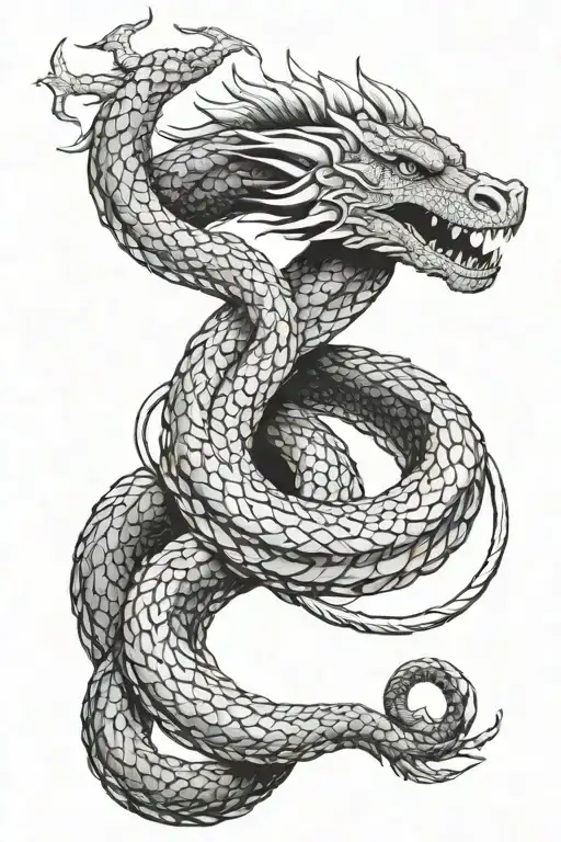 jormungandr wrapping around arm with infill od viking mythology tattoo design idea