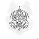 ukrainan serbian flag tattoo design idea