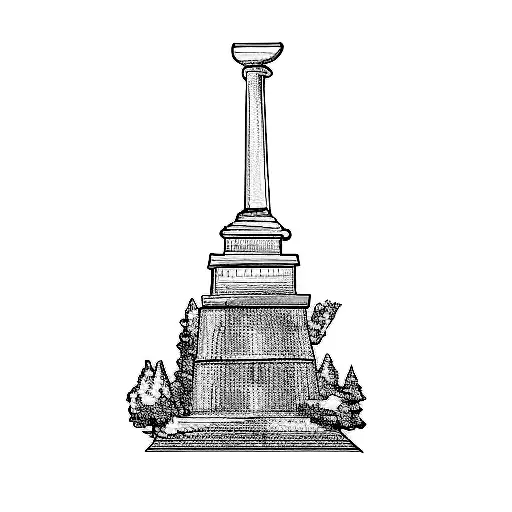 a monument tattoo design idea