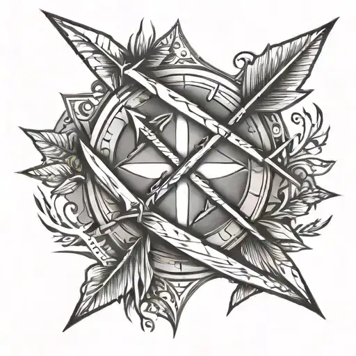 crossed arrows tattoo design idea