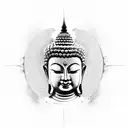buddha head and mandala tattoo design idea