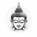 buddha head and mandala tattoo design idea