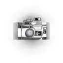 cinema camera and lines tattoo design idea