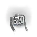 cinema camera and lines tattoo design idea