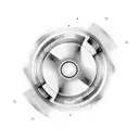 cinema camera and lines tattoo design idea