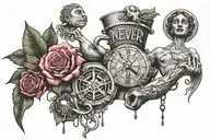 never give up attitude tattoo design idea
