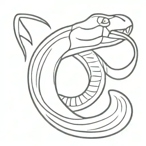simple king cobra tattoo design idea