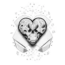 broken real heart with an thick open book tattoo design idea