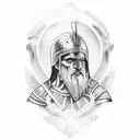 old Greek warrior  tattoo design idea