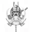 old Greek warrior  tattoo design idea