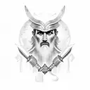 old Greek warrior  tattoo design idea