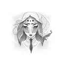 Girl with chili pepper tattoo design idea