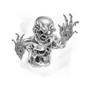 Tattoo machine with zombie hands tattoo design idea