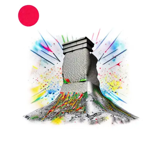 the Berlin Wall falling down tattoo design idea