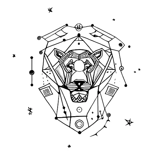 leo constellation tattoo design idea