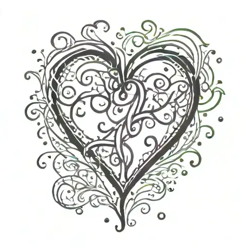 Heart tattoo designe fill inside with thick stroke splash tattoo design idea